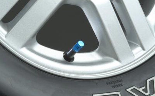 Air valve on car's tire