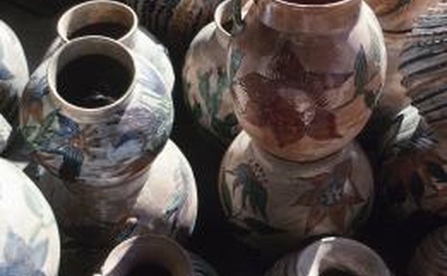 Examples of multicolored and textured pottery from Arizona.