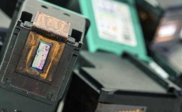Close up of ink cartridges.