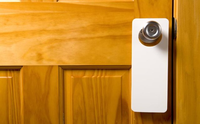 A blank door hanger.