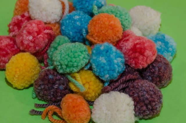 KoolAid Dyed Yarn Pom Poms