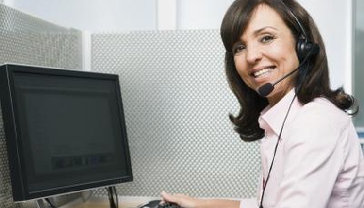 Customer service agent doing data entry