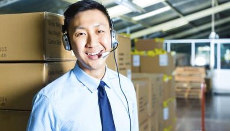 Customer service agent working in shipping warehouse
