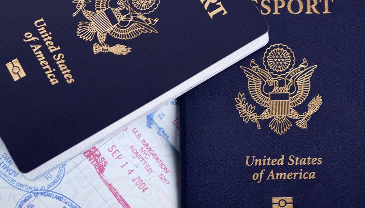 American Passports & Immigration Stamps Background
