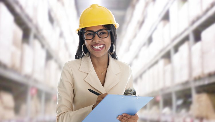Indian woman in warehouse