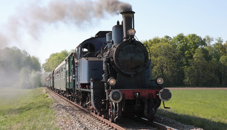 old steam engine powered train approaching