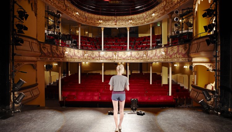 Young woman on stage