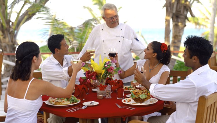 People toasting a chef