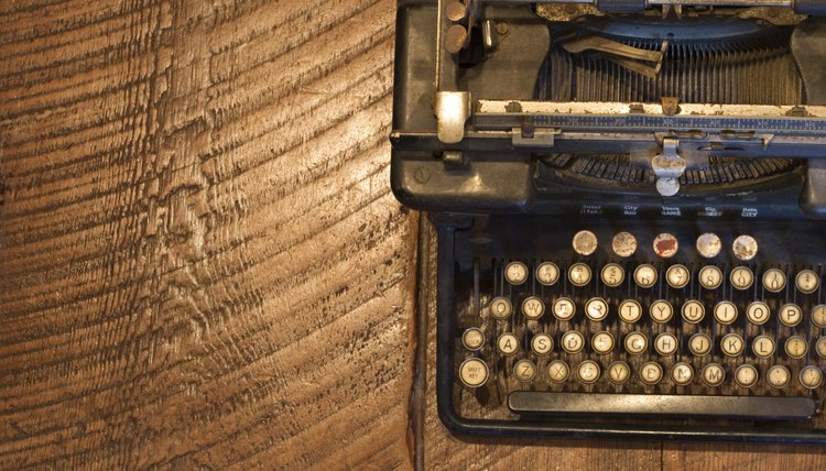Antique typewriter on wooden surface