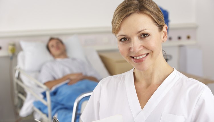 Portrait American nurse on hospital ward
