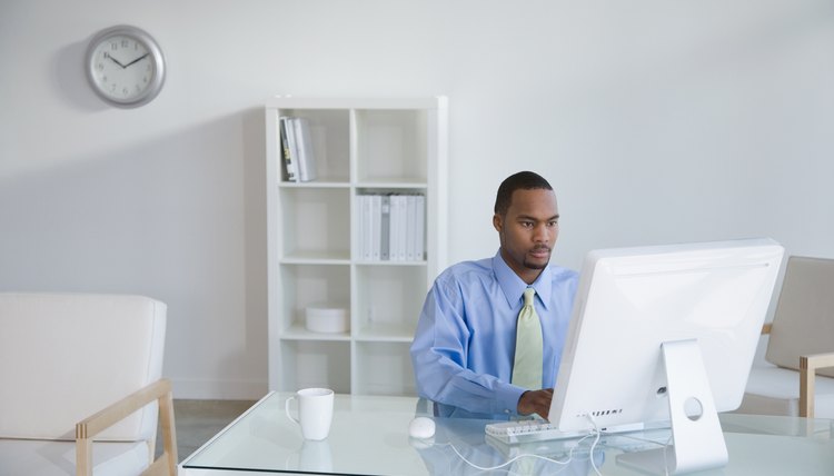 Man working at desk in office