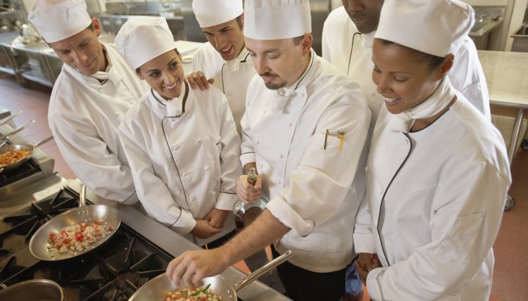Chef Demonstrating to a Group of Students