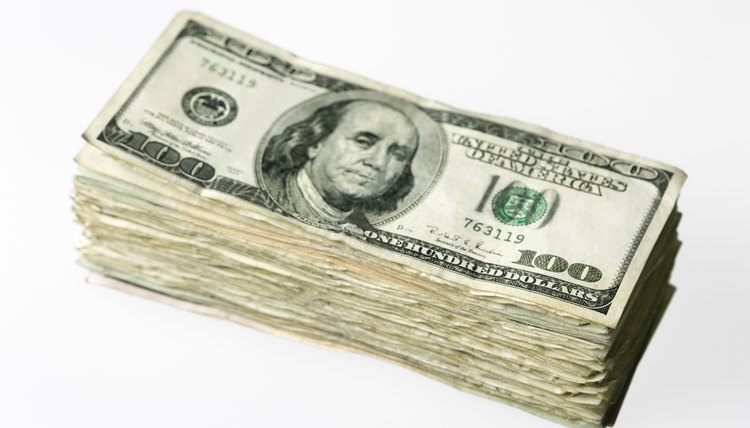 Stack of hundred dollar bills