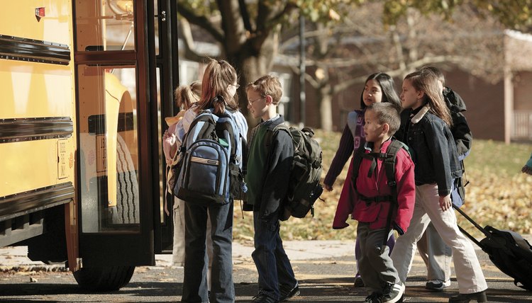 Children boarding school bus
