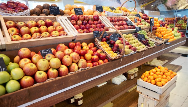 Shelf with fruits