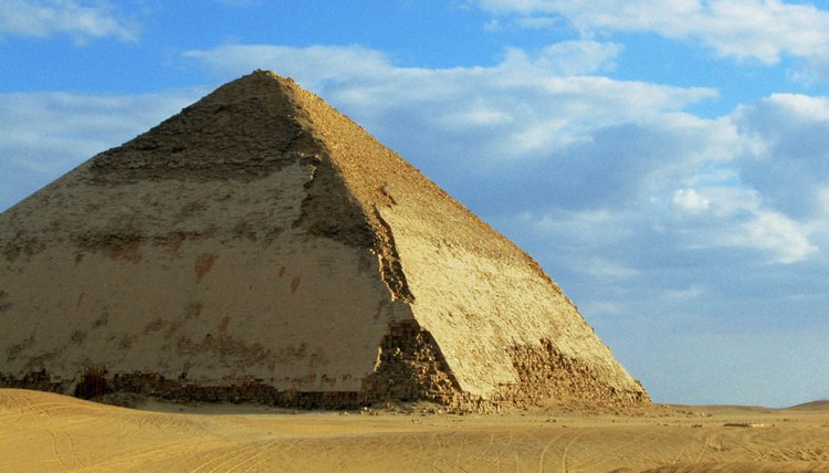 Limestone is the main type of rock used for the pyramids.