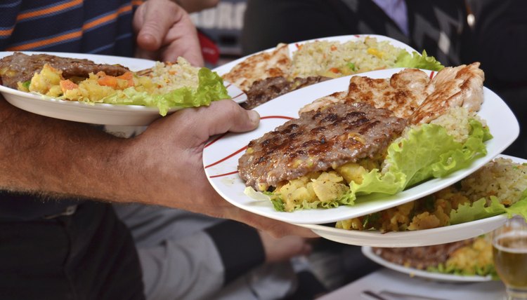 serving food in restaurant