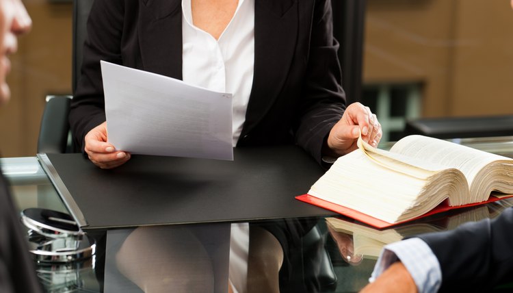 Female Lawyer or notary in her office