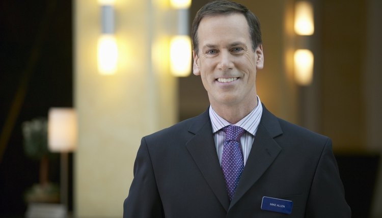 Portrait of a Man in a Suit With a Name Tag