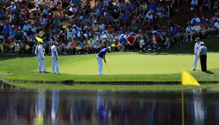 Justin Rose putts during the 2012 Masters Par 3 Contest.