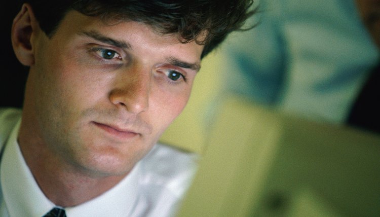 Man looking at computer screen