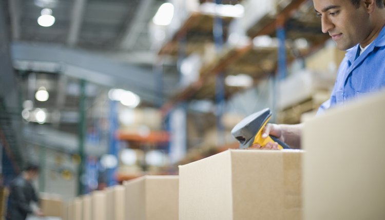 Warehouse Worker Scanning Barcode