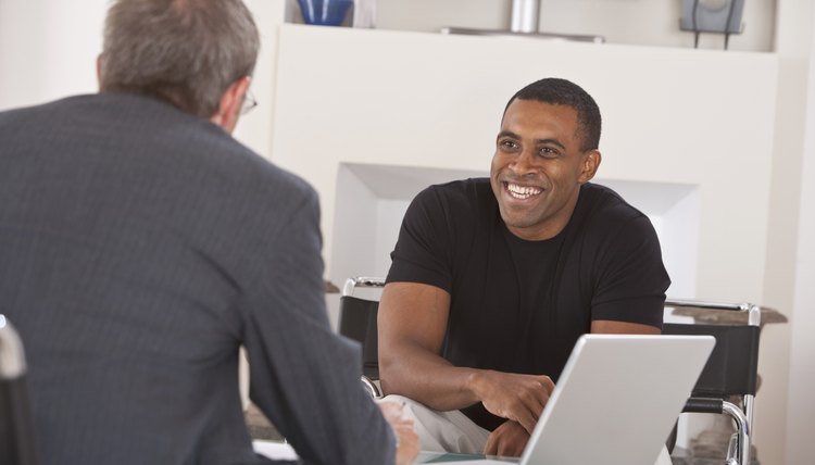man meeting with businessman at home