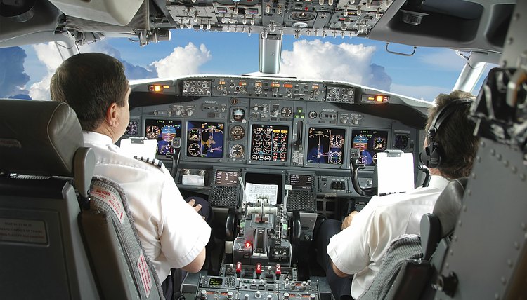 Pilots in the cockpit