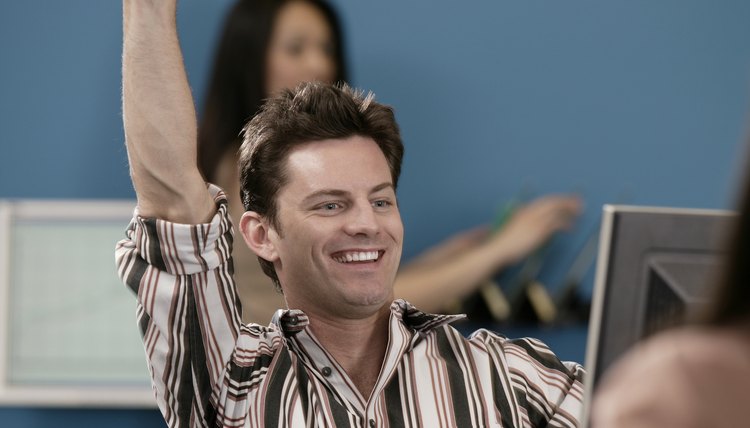 Man in adult education classroom