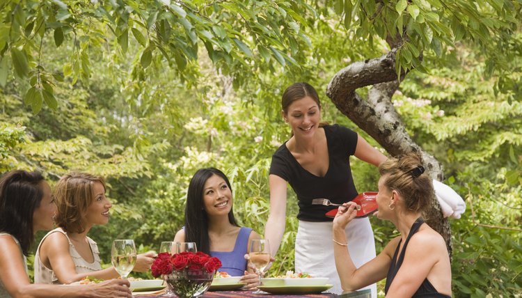 Women sitting at outdoor table
