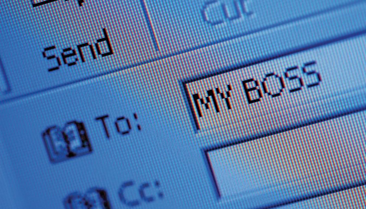 Close-up of a email address on a computer screen