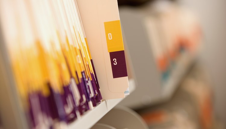 Files in medical record room
