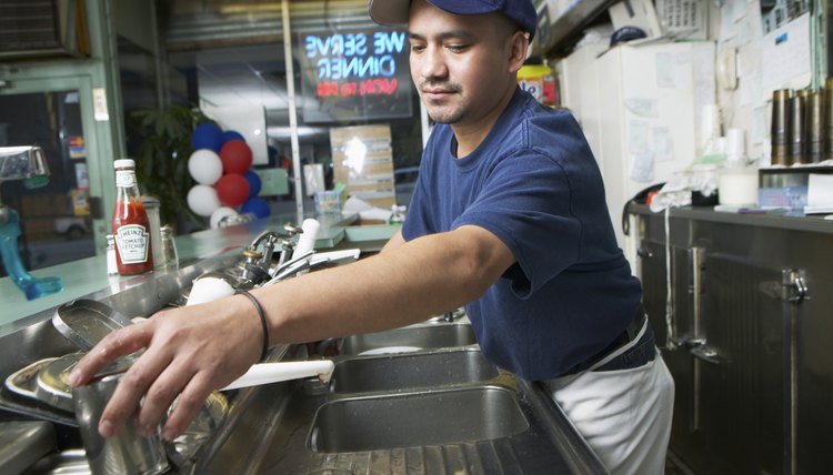 Man working in cafe kitchen