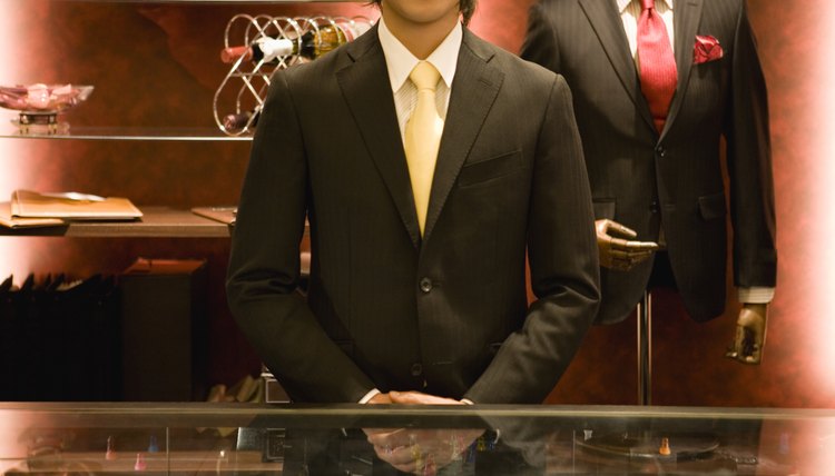 A Sales Clark at Man's Clothing Shop