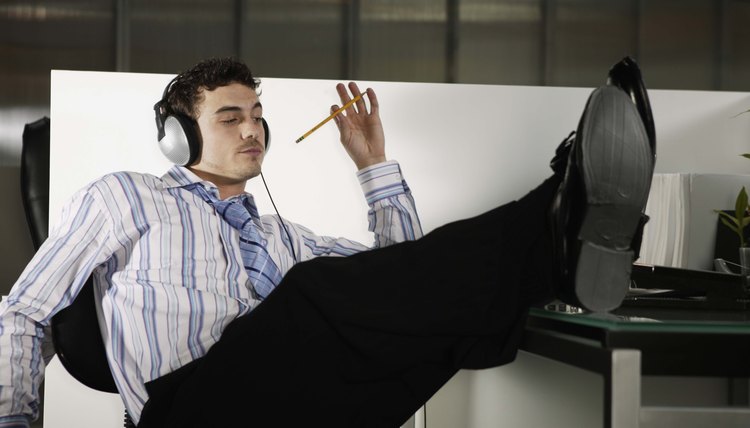 Daydreaming office worker