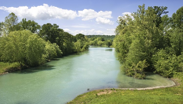 River landscape in the Ozark Mountains