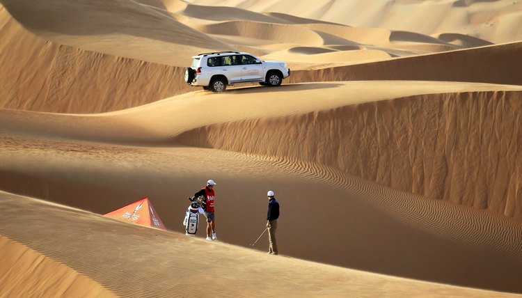 All pro golfers travel a lot, but only the best, such as Martin Kaymer, ever do a photoshoot in a sand trap this big.