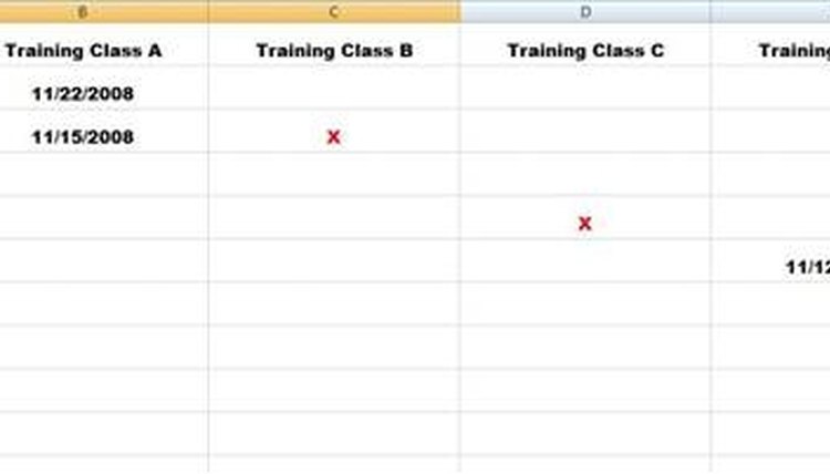 Sample Training Matrix