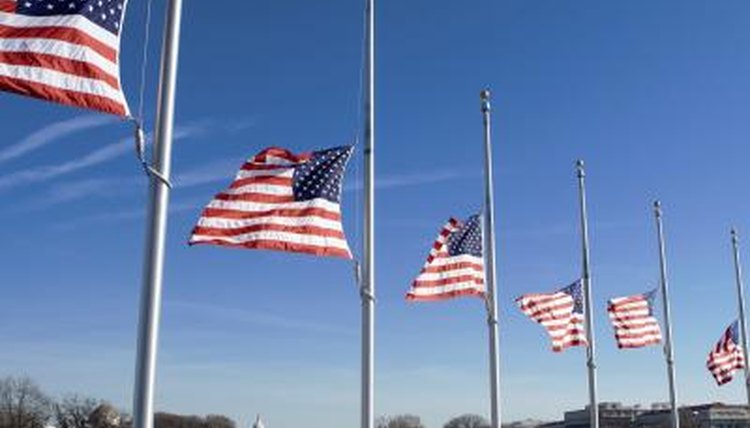 Flags flying at half mast