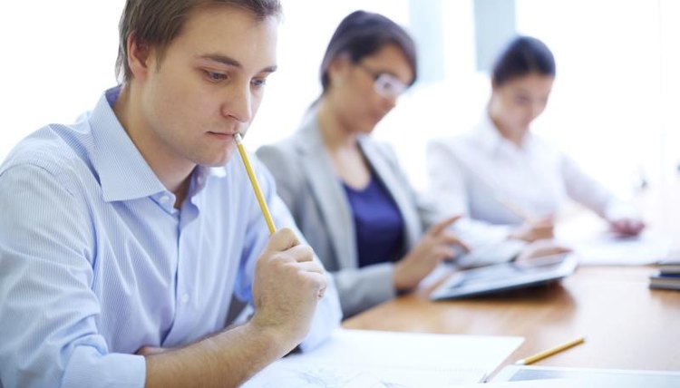 Students studying in a classroom