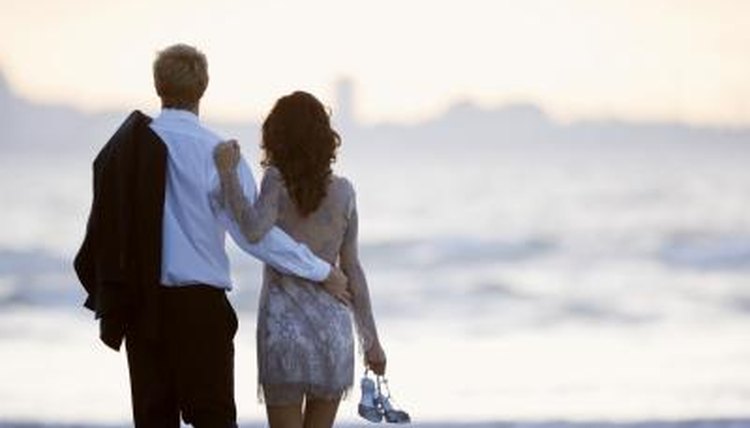 Couple walking on beach
