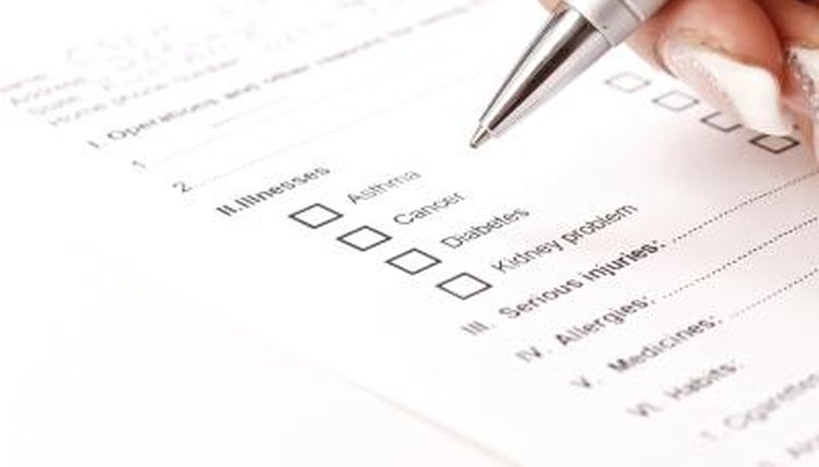 List of questions.