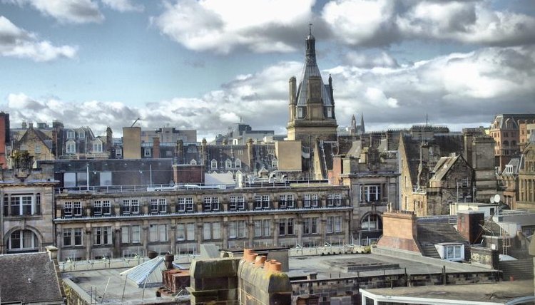 Scenic view of downtown Glasgow, Scotland, home of the Glasgow School of Art