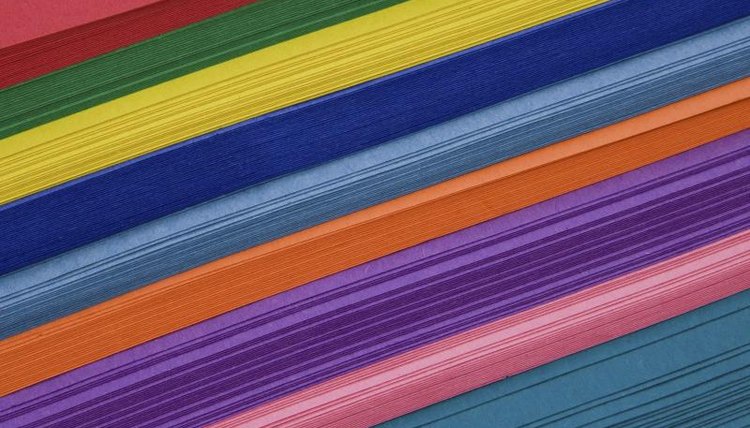 Assortment of brightly colored construction paper