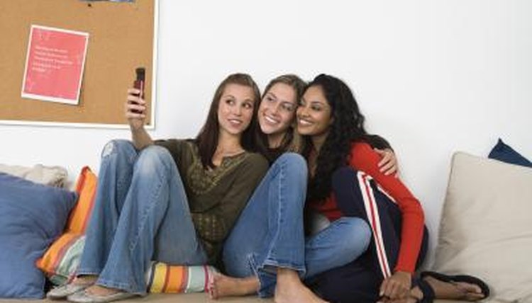 Girls in a dorm room.
