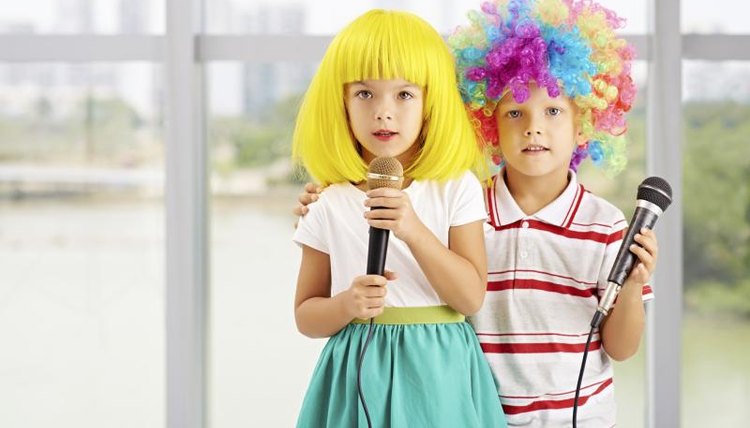 Children having a good time singing.