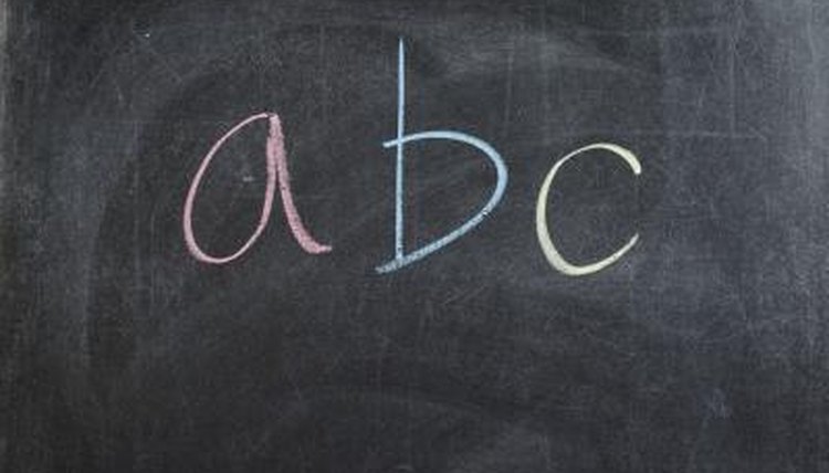 "abc" written o chalkboard