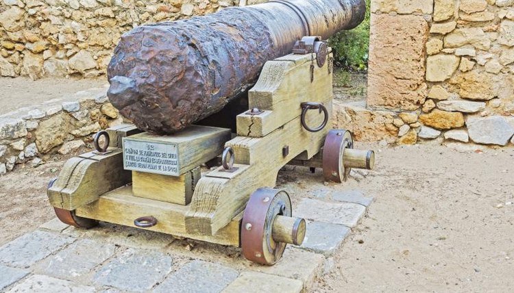 Cannon on a ancient in Tarragona, Catalonia, Spain