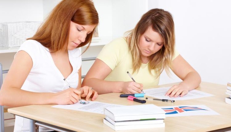 Women studying English.