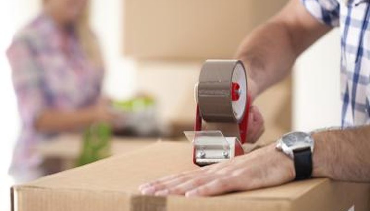 Man packing up things